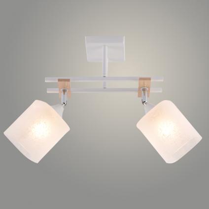 Люстра XA1642/2 WH+WOOD+CR белый/хром 2х60W E27 d510 h280, HN25